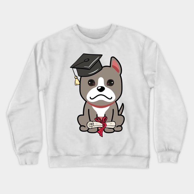 Cute grey dog is a graduate Crewneck Sweatshirt by Pet Station